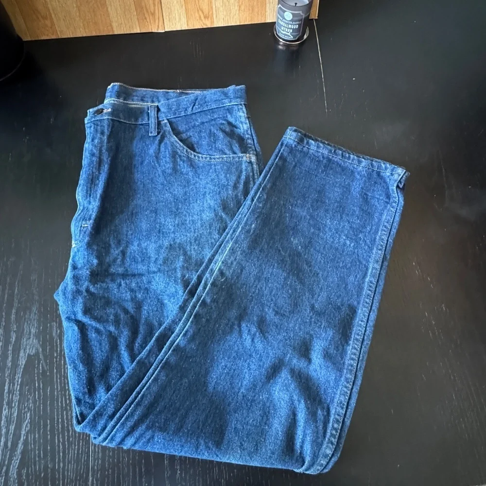 Men's Rustler 130273  Blue Regular Fit Cotton Denim Jeans Size 40x30 Good Cond